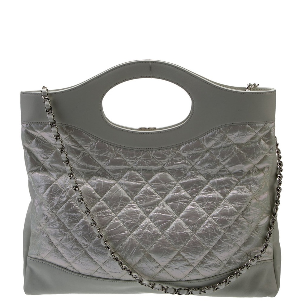 CHANEL Silver Quilted Tote Bag - Picture 4 of 6